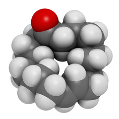 Civetone civet cat pheromone molecule. Used in perfume. 