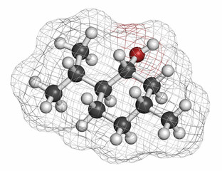 Menthol molecule. Present in peppermint, corn mints, etc. 