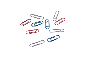Paperclips on white issolated background