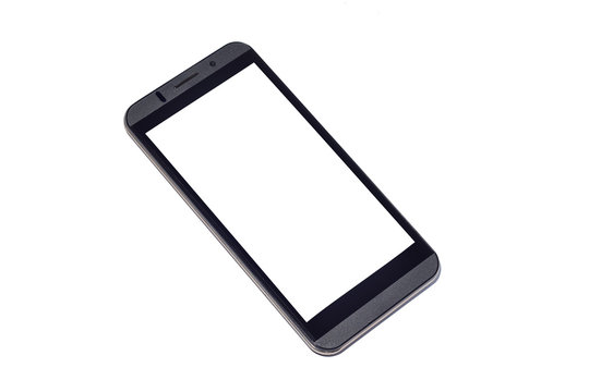 Mobile with white screen on isolated background