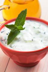 Tzatziki or cacik, cucumber and yogurt salad