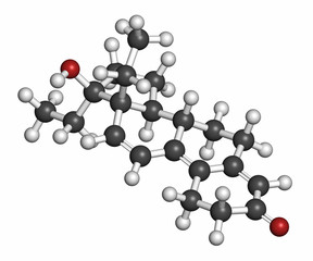 Tetrahydrogestrinone (THG) anabolic steroid molecule. 