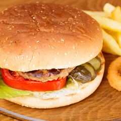 Classic homemade hamburger