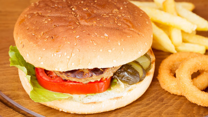 Classic homemade hamburger