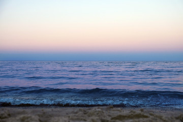 View of beautiful sunset on the beach