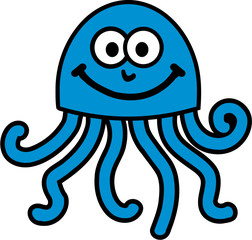 Obraz premium Funny cartoon Jellyfish