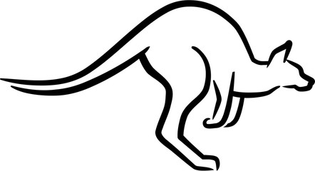 Kangaroo hand drawn