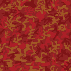 Obraz premium Seamless brown military camouflage pattern for land disguise - Vector and illustration