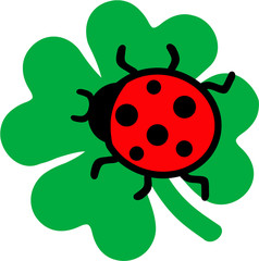 Ladybug sitting on a clove