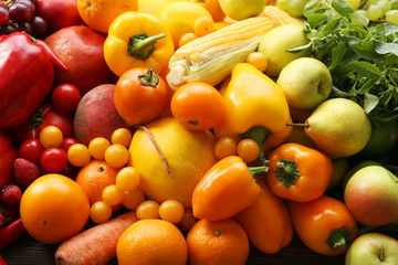Colorful fruits and vegetables background