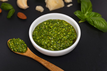 Pesto. Selective focus.