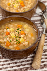 Bean and Potato Soup. Selective focus.