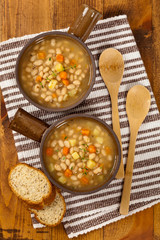 Bean and Potato Soup. Selective focus.