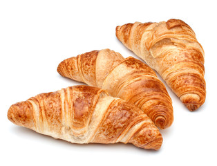 Croissant or  crescent roll isolated on white background cutout
