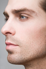 Profile of attractive young man