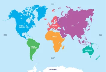 Foto auf Alu-Dibond Kontinente der Welt, Karte © max_776