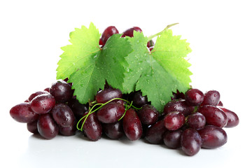 Fresh ripe grapes, isolated on white