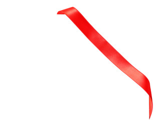 Shiny red ribbon isolated on white