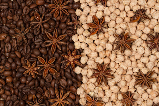 coffee, chickpeas and star anise