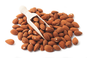 Pile of almond nuts