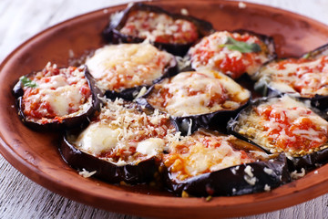 Baked vegetables closeup