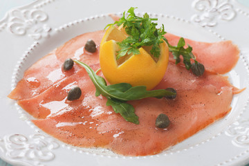 Salmon carpaccio