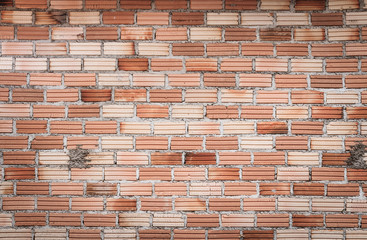 Background of orange brick wall texture