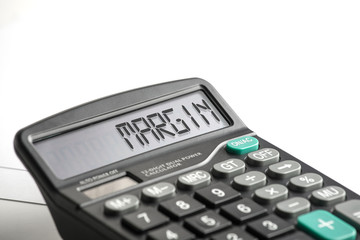 word margin on a calculator display