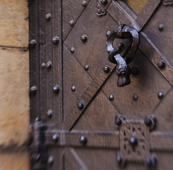 beautiful metal gate of ancient castle, Prague