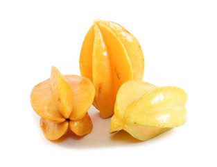 Thai fruit ,star apple on white background