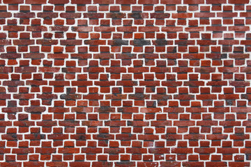 Familistère de Guise (France) / Mur de briques avec joints colorés
