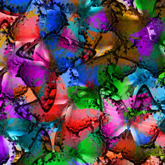 Fototapeta na wymiar Exotic background texture made of Vagrant butterflies in various