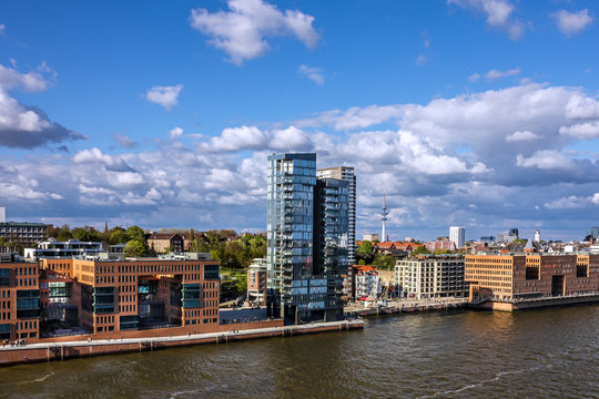 Hamburg, Germany. Seafront modern buildings view