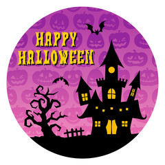 ハロウィン：可愛いワンポイントデザイン / 紫