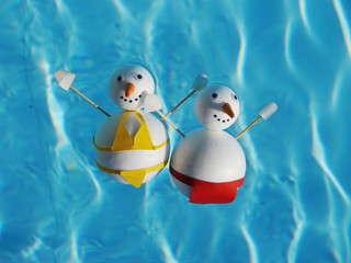 snowman beach vacation