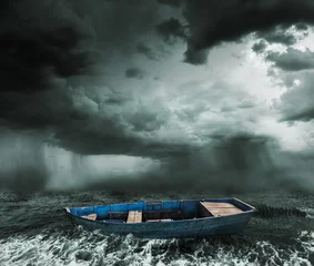Fotobehang Onweer stormachtige oceaan