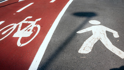 pedestrian and bicycle signs