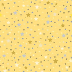 Seamless pattern with stars on a yellow background.