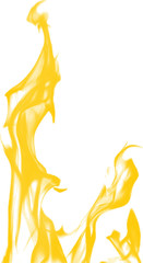 yellow flame from small dots isolated on white