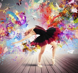 Naklejka na ściany i meble Creative colourful dancer