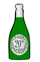 20th Celebration Wine Bottle