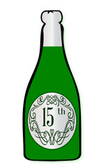 15th Celebration Wine Bottle