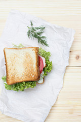 Sandwich  on the table