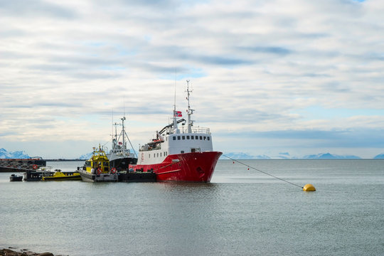 Ship in Svalbard port