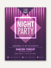Night Party celebration flyer or banner.