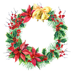 watercolor Christmas wreath