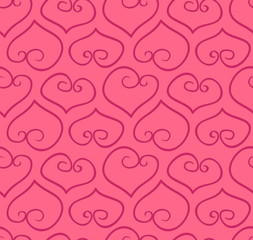 Seamless hand-drawn doodle heart background