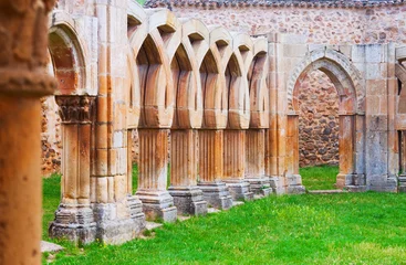 Deurstickers gothic ruined cloister of Monastery © JackF