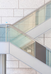 The modern metal stair at office building