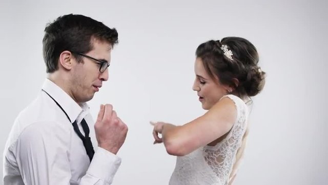 Bride and Groom dancing funny slow motion wedding photo booth series